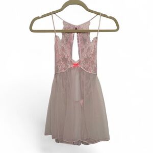 Y2K Victoria’s Secret Lilac Purple Pink Sheer Teddy Cami Tank Top